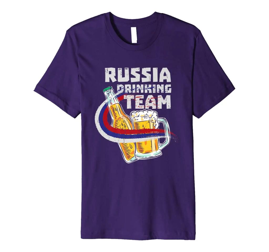 Funny Russian Flag Beer Russia Drinking Team TShirt 100 Cotton ONeck Summer Short Sleeve Casual Mens Tshirt Size S3XL