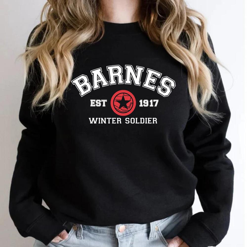 Винтажная толстовка Barnes 1917 года Футболка Winter Soldier Толстовка Bucky Barnes Crewneck Толстовки унисекс с графическим принтом Толстовка Superhero