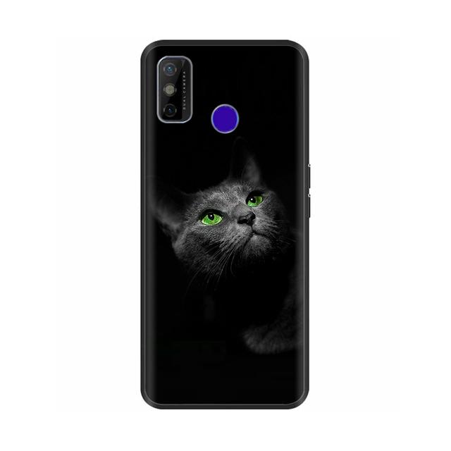 Для Tecno Spark 6 Go чехол для телефона Мягкая силиконовая задняя крышка с рисунком для Tecno Spark 6 Go Spark6 Go Черный ТПУ милый мультяшный бампер