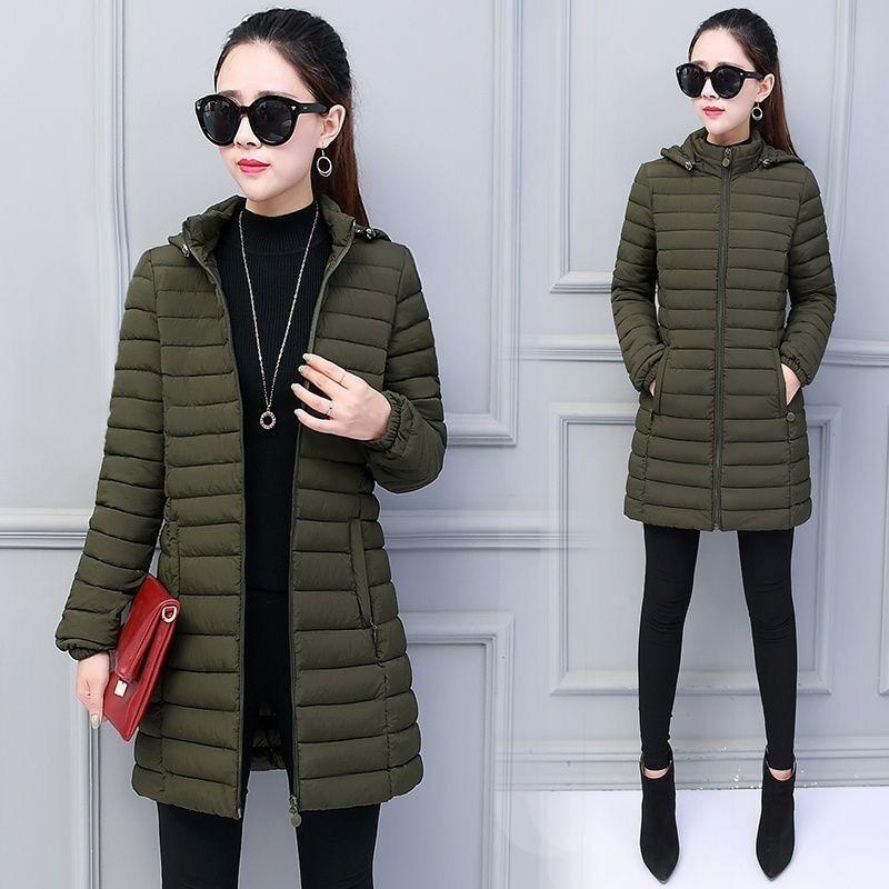 Plus Size Women Medium-Long Winter Coats Warm Hooded Ladies Outwear Female Coat
