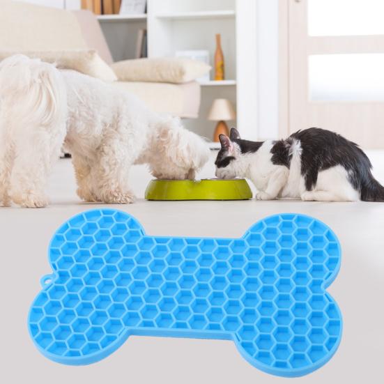 Медленная кормушка для домашних животных, коврик для лизания, в форме кости, для облегчения беспокойства, пищевой гибкий, для собак, против удушья, товары для домашних животных