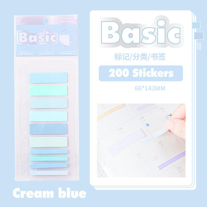 200 листов, милые липкие заметки, градиентная сплошная цветная серия, липкие заметки, прозрачный видимый маркер, бумага для чтения, студенческие принадлежности
