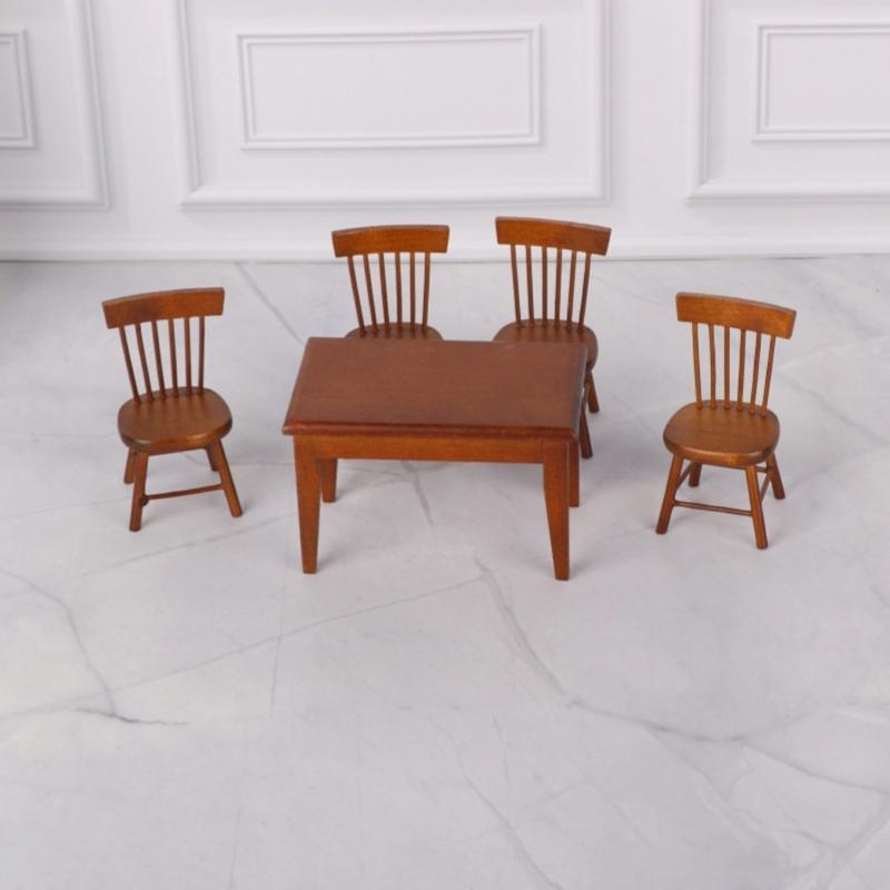 Small Dining Seat For Dollhouses Figures Flexible Wood Figure Furniture Enduring Design
