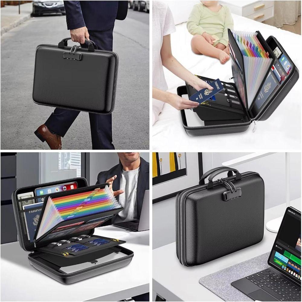 Огнестойкий ящик для документов большой емкости, водонепроницаемый, портативный, безопасный, чехол для хранения, защита документов