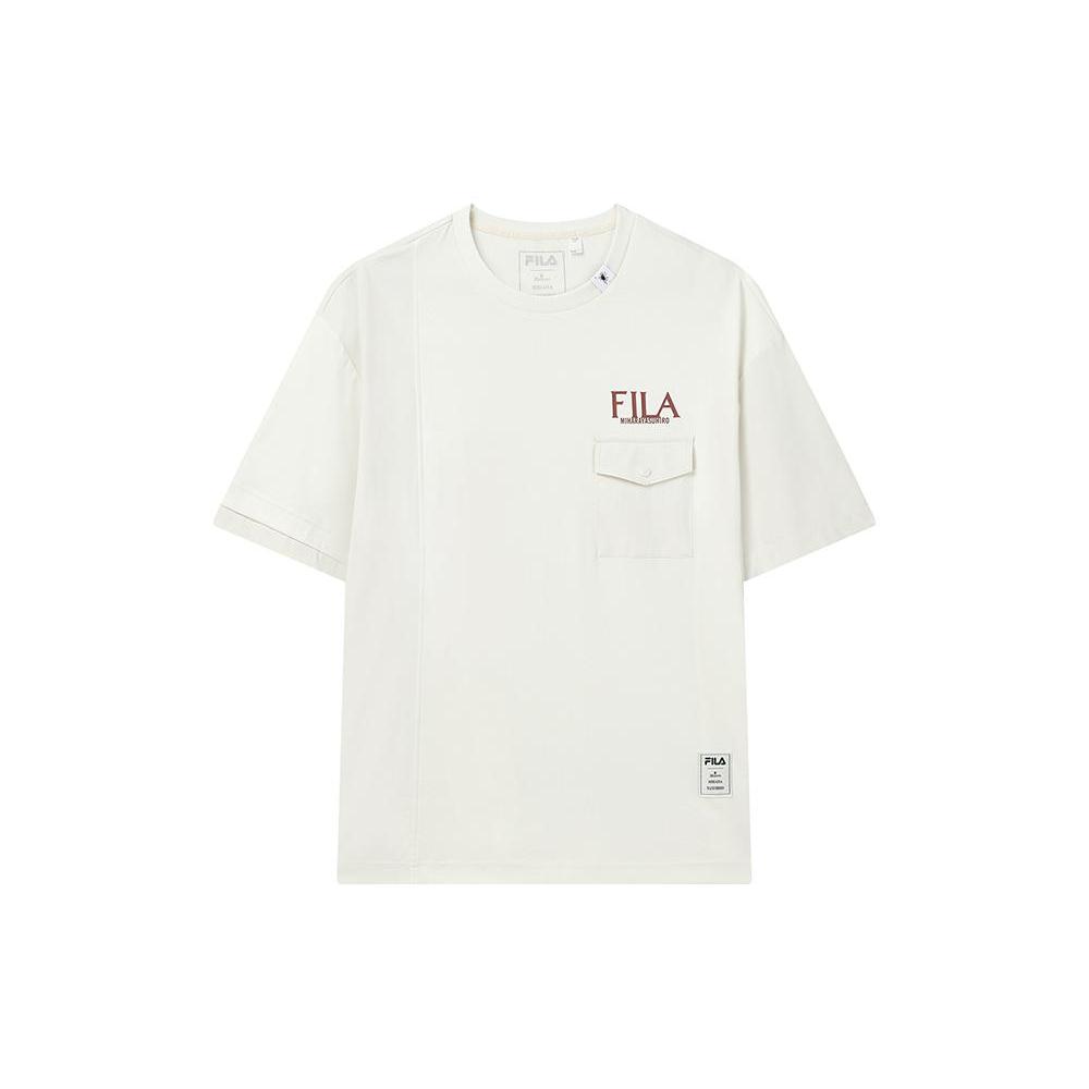 Fila X MIHARA YASUHIRO Коллекция-коллаборация MIHARA YASUHIRO Футболки Мужские Светло-дымчато-серый Круглый вырез Умеренный прямой крой F11M223109F-GY