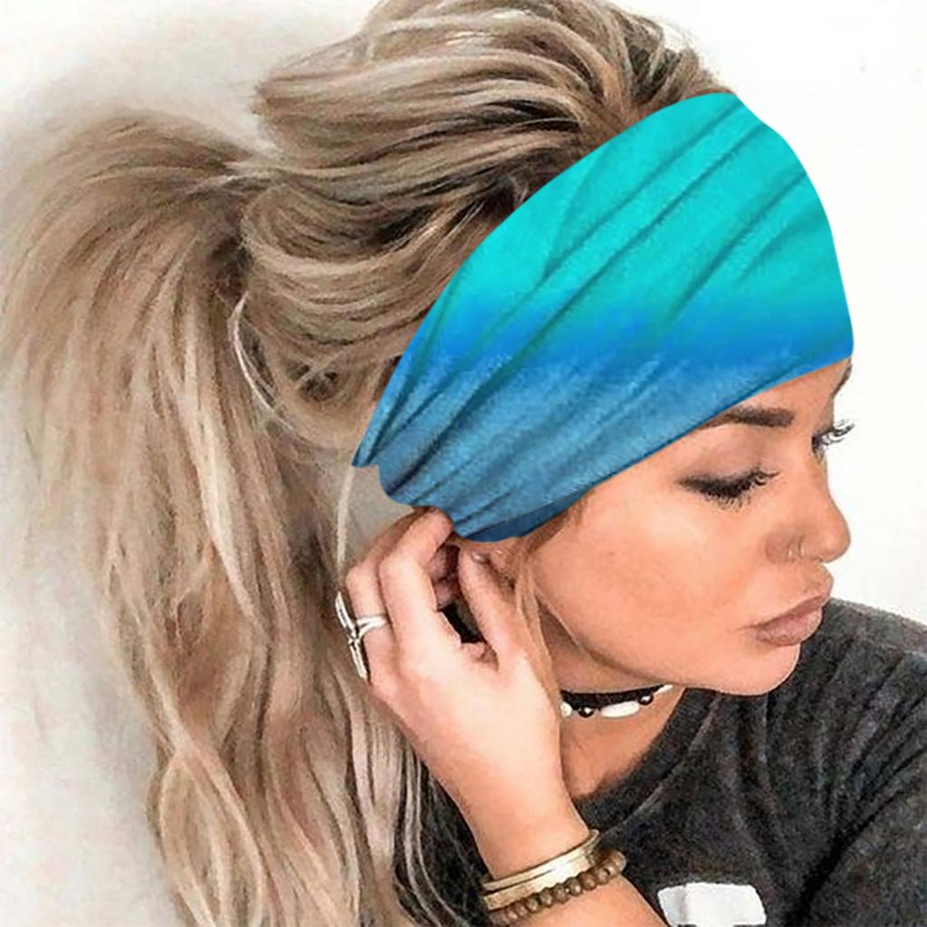 Women's Printed Headband Sports Hair With A Wide Edge Yoga Headband Soft Hair Band Headdress Bundle Hair Band
