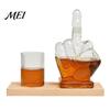 Party Drinkware Essentials Middle Finger Whiskey Decanter, 1000ml Glass Fist Dispenser with Stopper, Father's Day Present Unique Hand Shape