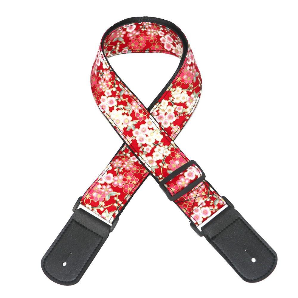 Vintage Guitar Strap Embroidered Print Guitar Shoulder Belt Bass Belts Electric Guitar Belts Bass