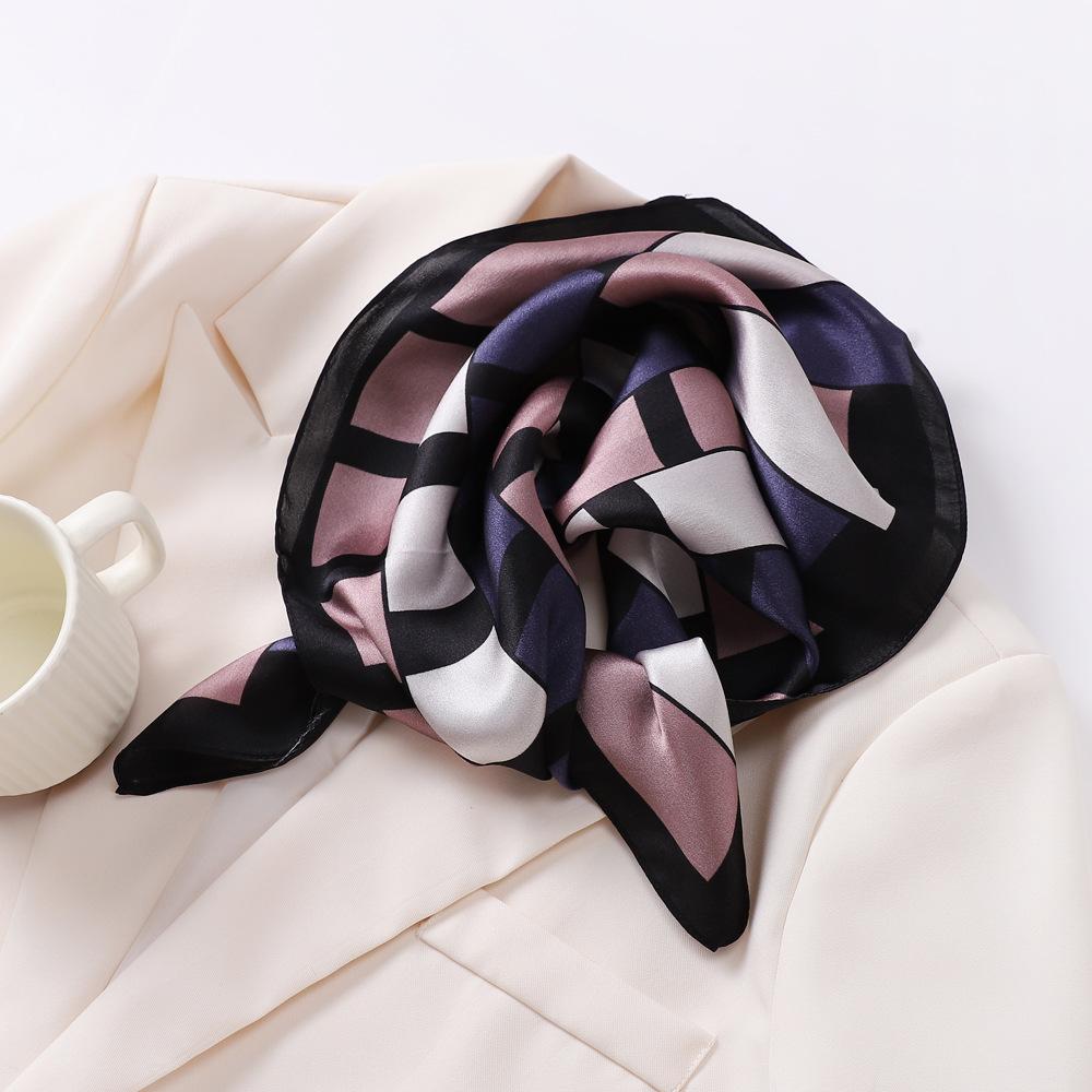 Spring And Summer Satin Long Scarf For Women Sunscreen Shawl Fashionable Beauty Scene Satin Long Scarf Versatile Travel Scarf