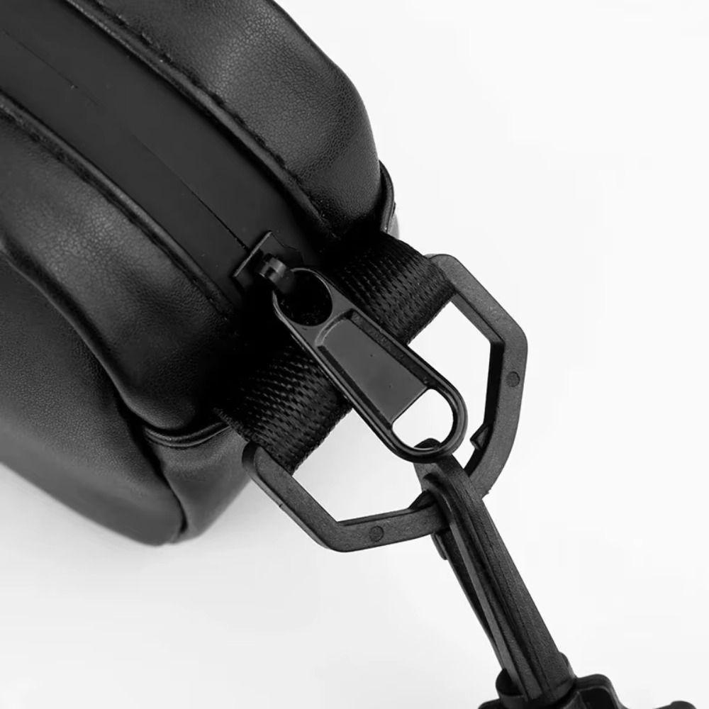 Unisex Black Crossbody Bag PU Leather Mobile Phone Chest Bags Portable Men's Phone Bag  Outdoor