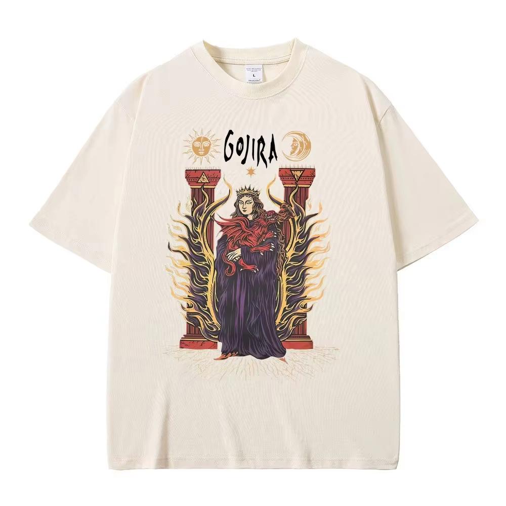 Metal Rock Band Gojira Merch Tshirt Magma T Shirt Fortitude Tshirt Unisexs Women Fashion Oversized Tshirt Cotton Vintage T Shirt