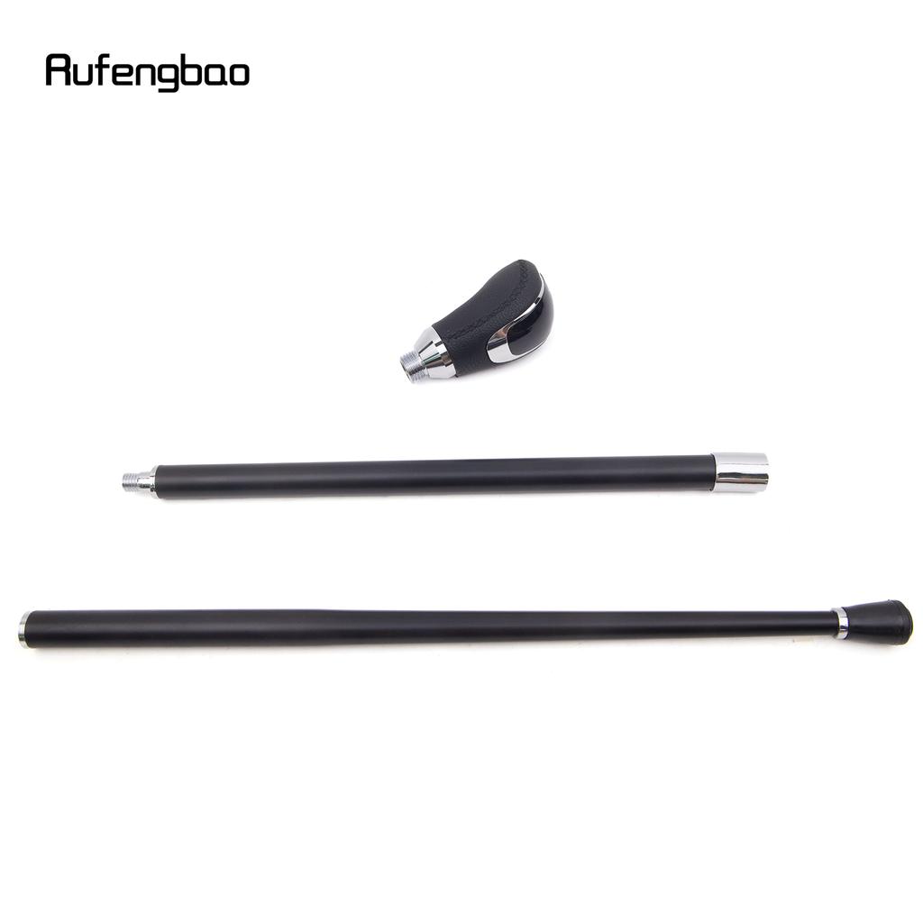 Черная кожаная серебряная трость для ходьбы, модная декоративная трость для джентльмена, элегантная трость для косплея, посох 92 см