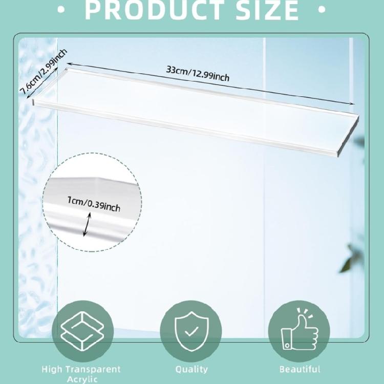 Acrylic Shelves Medicines Cabinet Replacement with Smooth Surfaces for Bathroom Kitchen Supplies