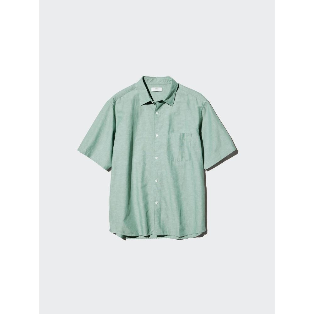 Uniqlo Японская хлопково-льняная рубашка