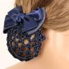 Elastic Women Girls Bowknot Decor Headdress Snood Net Barrette Bun Cover Hair Clip