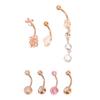 7Pcs Belly Button Rings Stainless Steel Smoothing Safe Elegant Style Dangle Belly Rings for Party