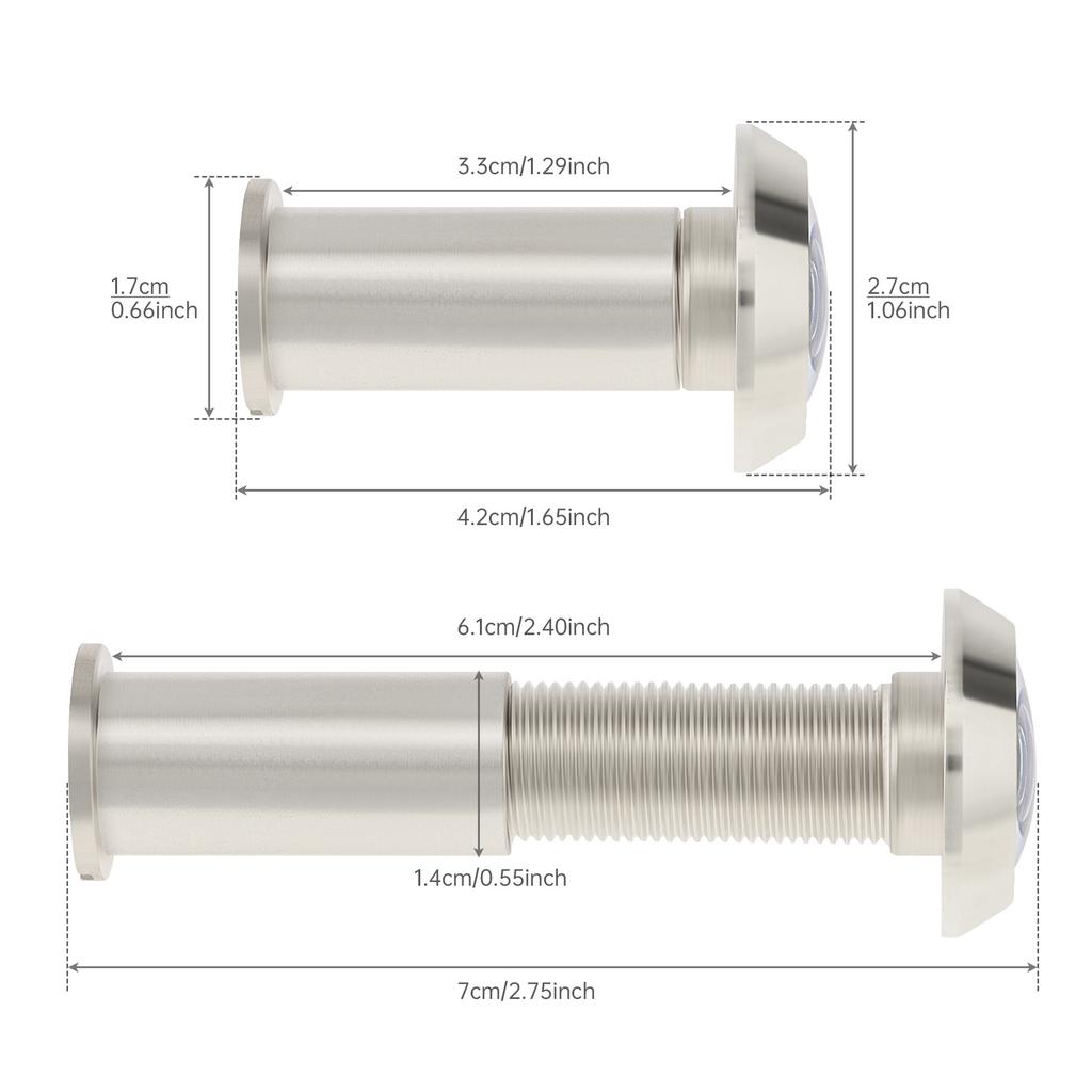 Цельная латунь 2 шт. 14 мм Дверной глазок 180 градусов Широкоугольный HD Оптическое стекло Объектив Сверхпрочный Конфиденциальность Безопасность Универсальный