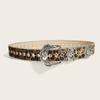 Pu Leather Gothic Leopard Belt Hip Hop Waistband Vintage Pin Buckle Belt  Jeans Accessories