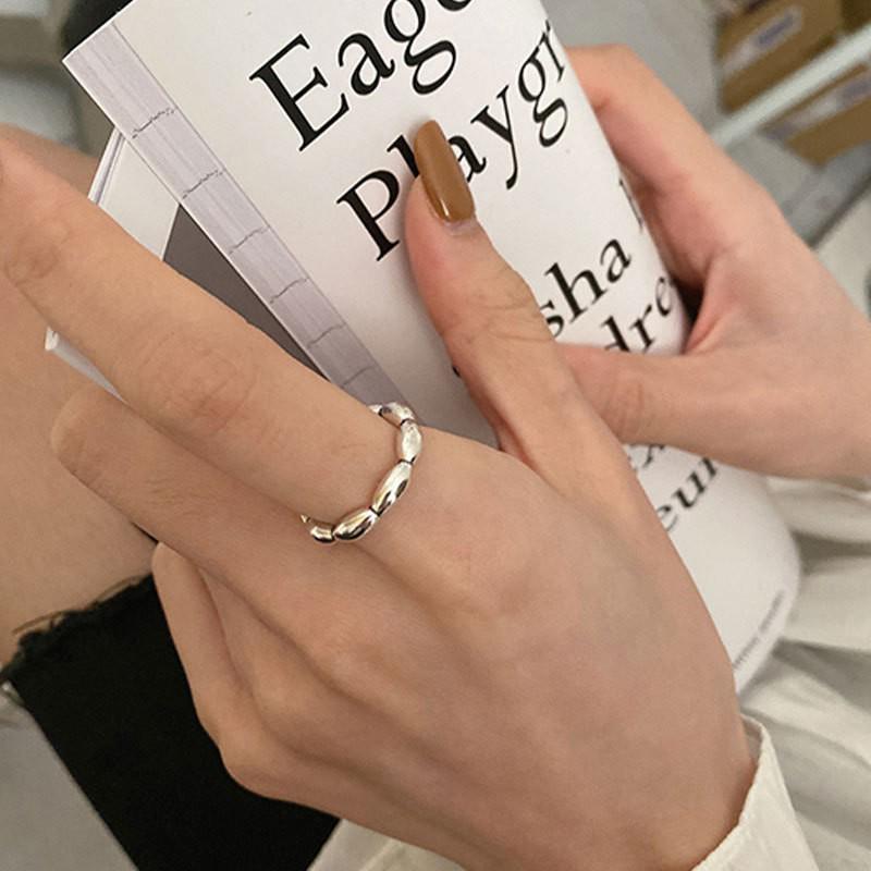 «Корейское регулируемое женское кольцо из стерлингового серебра 925 пробы – не выцветает, легкая роскошь, высококачественный, универсальный дизайн»