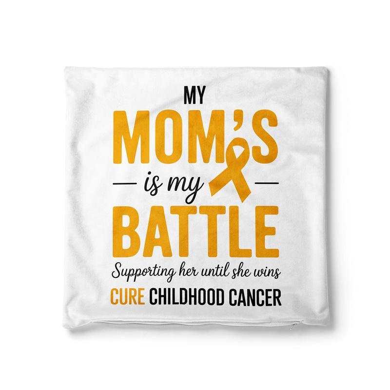 Gaslight Gatekeep Girlboss Childhood Cancer Awareness Pillow Cover Gold Ribbon Retro Groovy Wavy Design Cushion Case