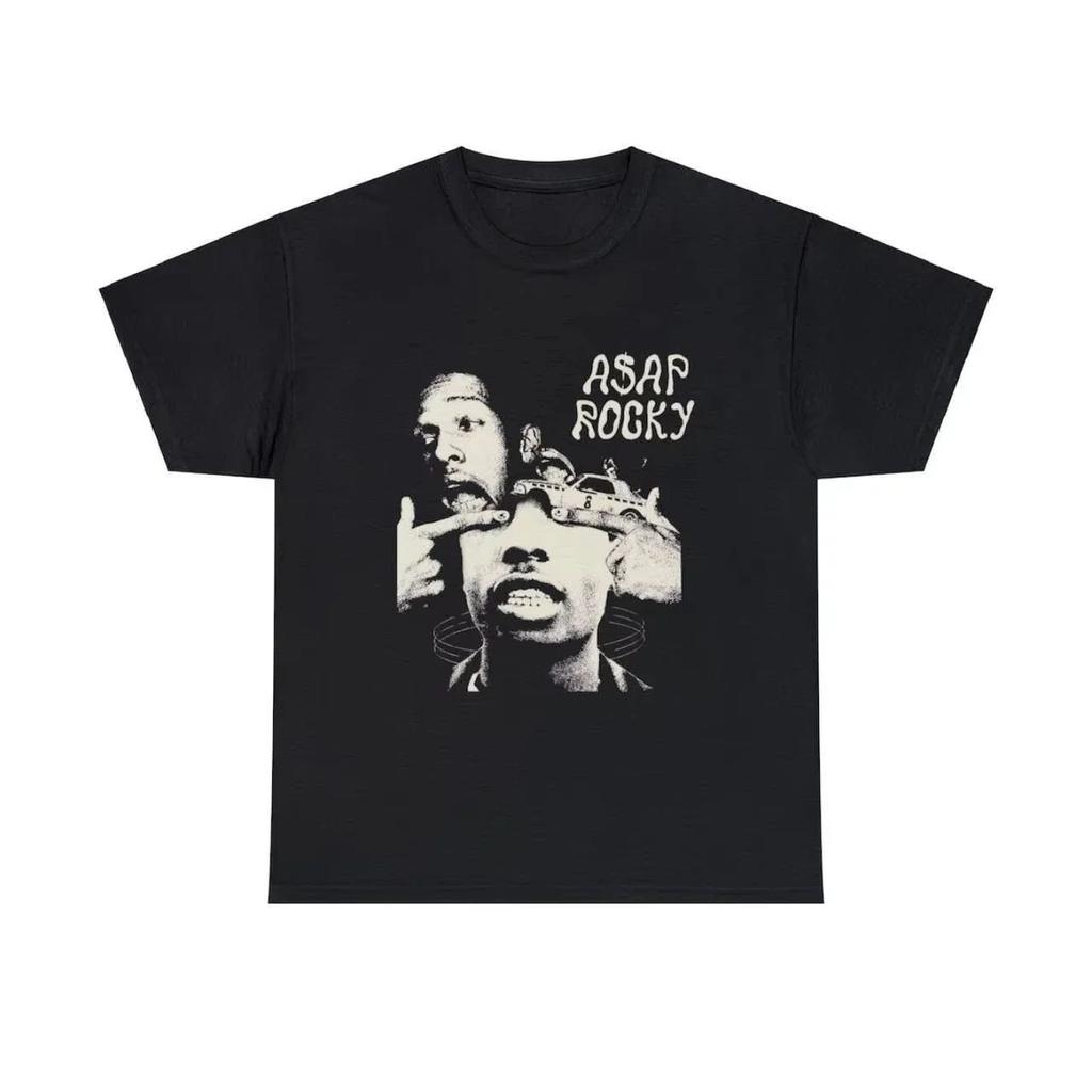 HIP HOP High Street Gothic Футболки Портрет AAP Повседневные Топы Harajuku ASAP ROCKY Футболка с коротким рукавом Унисекс