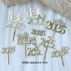 5 шт. Ручной почерк 2025 торт Топпер золотые акриловые украшения для торта Рождественский кекс Топпер для новогодней вечеринки