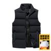Winter Men's Sleeveless Cotton-padded Vest Stand-up Collar Vest Sports Cotton-padded Clothes Blue Casual Stand-up Collar Vest Jacket