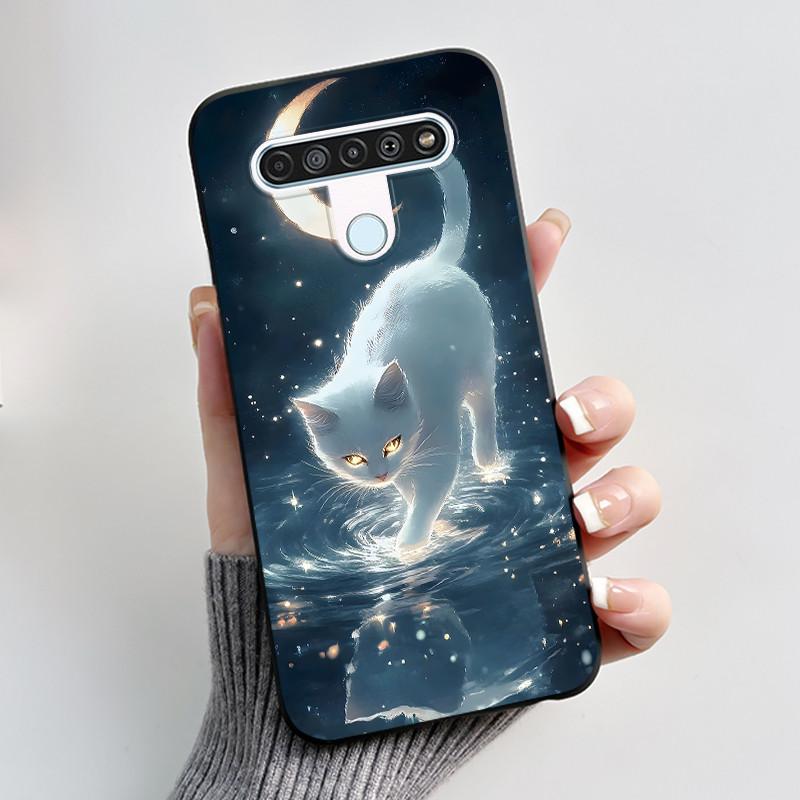 Милый Чехол Для LG Q61 Чехол Для LG K61 Чехол Для LG Q70 Чехлы Печатный Корпус Защитная Крышка Мягкий Силикон Мультяшный Черный Корпус