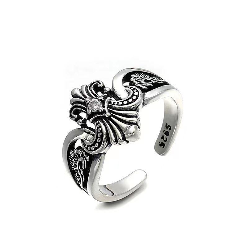 Adjustable Anchor Ring Men Women Punk Hip Hop Vintage Finger Stylish Geometric Jewelry Accessory