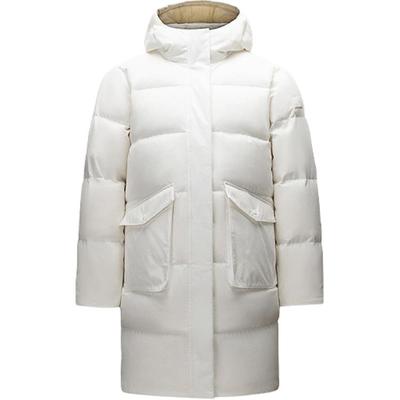 Серия Тренировки Спортивный Повседневный Простой Однотонный Худи на Молнии Свободный Пуховик Женская верхняя одежда Бумажно-белый 162517901-4