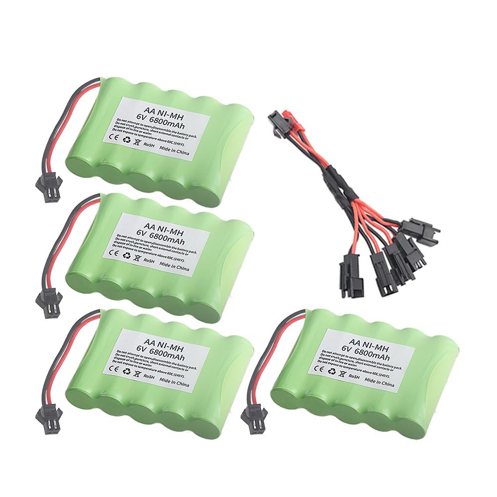 (SM PLUG) 6V 6800mAh NiMH Battery with USB Charger For Rc Toys Cars Tank Truck Robot Boats AA Ni-MH 6v Rechargeable Battery Pack