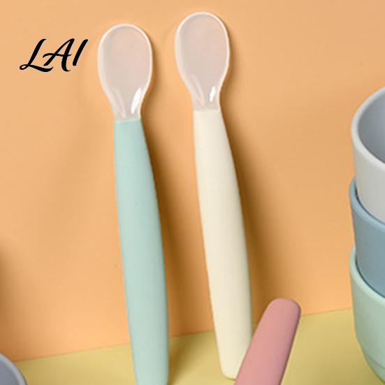 Non Slip Feeding Plate Silicone Baby Spoon Soft Training Utensil Easy Set Cleaning Complementary Spoon for Infants And Toddlers Tip Infant Spoons