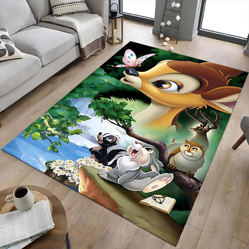 1pc Bambi Thumper Adventure Carpet for Playroom Bedroom Living Room Sofa Home Decor,kids Game Area Rug Non-slip Floor Mat Y72938