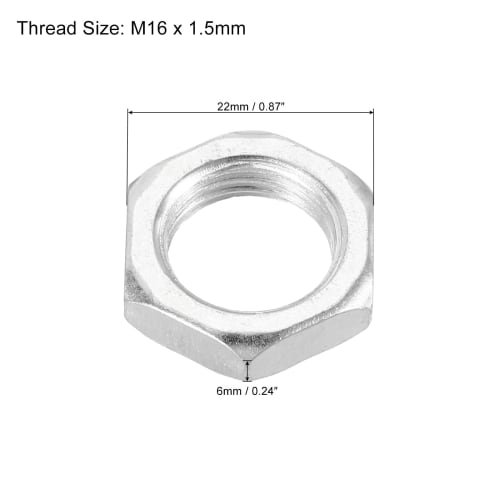 PATIKIL M16 X 1.5 Steel Hex Nuts, 20pcs, Metric Thread, Zinc Plated, for Hardware Nuts, Screws, Bolts, Fasteners, 6mm Height