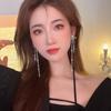 Alloy Tasse Earring Crystal Long Chain Earrings Fashion Dangle Earrings