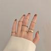 7pcs/Set Punk Retro Hollow Round Women Rings Set Finger Ring Opening Alloy