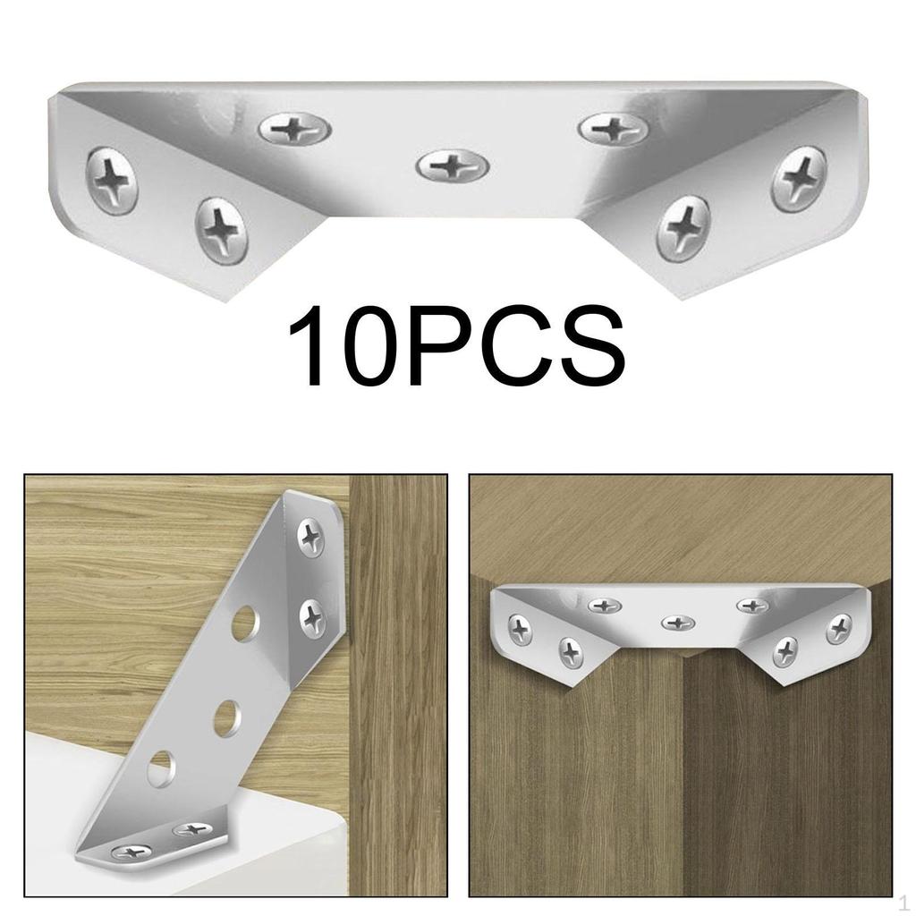 10 шт., угловые скобки из нержавеющей стали, угловые скобы, мебельные соединители для