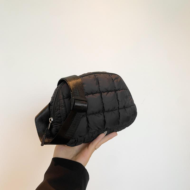 Macaron Small Backpack Women's Summer New Simple Bubble Cloud Fanny Pack Fashionable Checkered Breast Bag