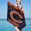 Пляжное полотенце из микрофибры с логотипом Chicago Bears, легкое и быстросохнущее, для летних путешествий, незаменимое для пляжа, бассейна