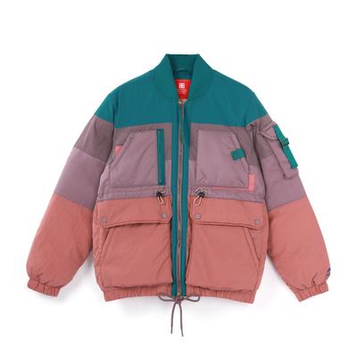 Li Ning Journey Color Block теплая бейсбольная куртка пуховик унисекс верхняя одежда грязно-коричневый AYMP167-2