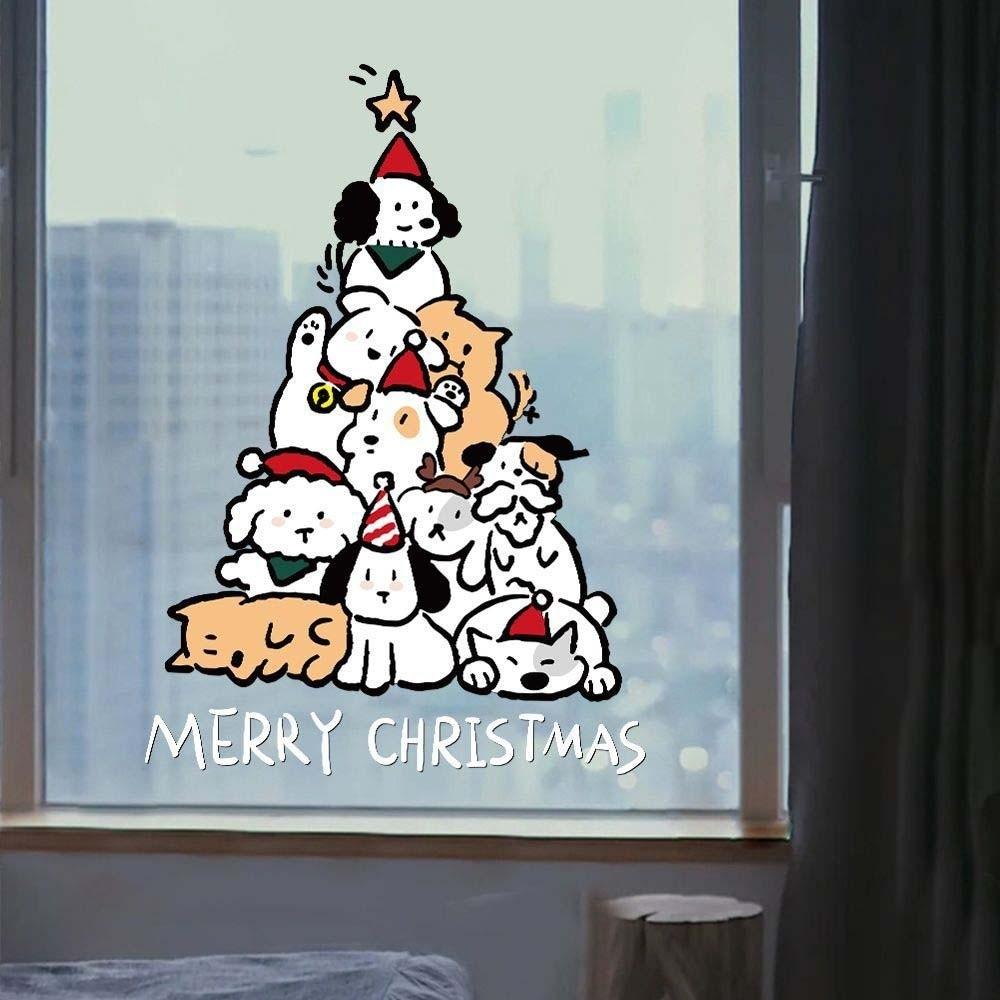 Красочные наклейки Санта-Клауса Противоударные Наклейки на стекло для рождественской елки Электростатическая пленка Прозрачные Портативные ПВХ Фестивальные наклейки