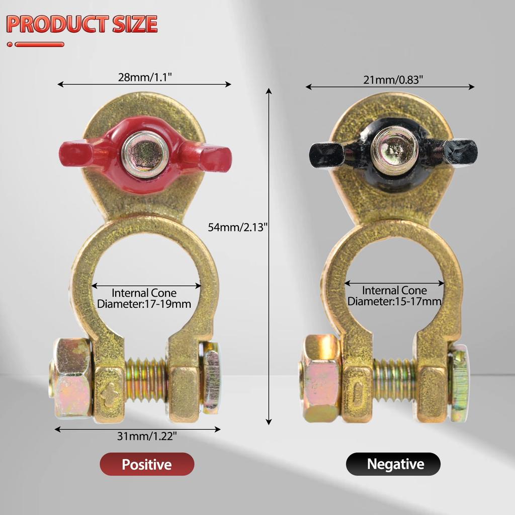 Клемма аккумулятора Клемма аккумулятора Клемма автомобильного аккумулятора D-клемма Разъем клеммы аккумулятора Латунь 12/24В Антикоррозийная шайба Круглая клемма Pl