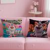 Trendy Bboobaew Cushion Cover Soft  EasyWash Pillow Case  Versatile for Couch Bed Travel and Office