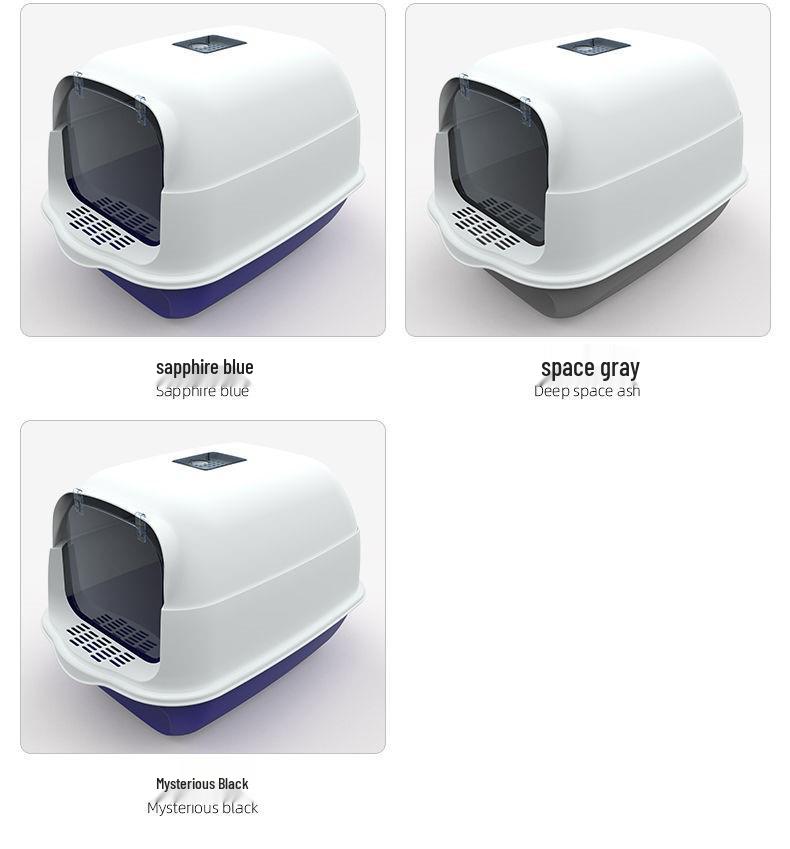 Fully Enclosed Oversized Deodorizing Cat Litter Box - Anti-Splash Design for Small Kittens