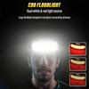 Super Bright COB Fishing Headlamp Portable Work Light Outdoor Camping Light With White Light & Red Light With Power Display