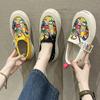Fashion Cartoon Print Women Platform Vulcanized Shoes Woman Thick Sole Canvas Loafers Fashion Graffiti Sneakers Flats Sports Shoes