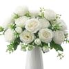 1PC Artificial Flowers Silk Rose Peony Small White Bouquet Vases for Home Party Winter Wedding Decoration Cheap Fake Plant