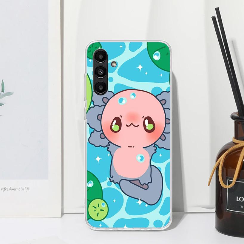 Cute Axolotl Kawaii Phone Case For Samsung Galaxy A17 A37 A57 A16 A26 A36 A56 A15 A25 A35 A55 A14 A24 A34 A54 A13 A23 A33 A53 A0