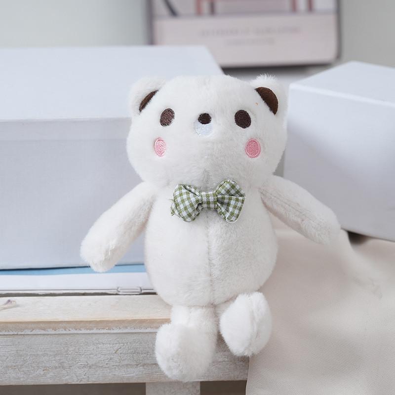 Плюшевая игрушка мишка с бантом в клетку, мягкая набивная кукла, брелок для рюкзака, праздничный подарок