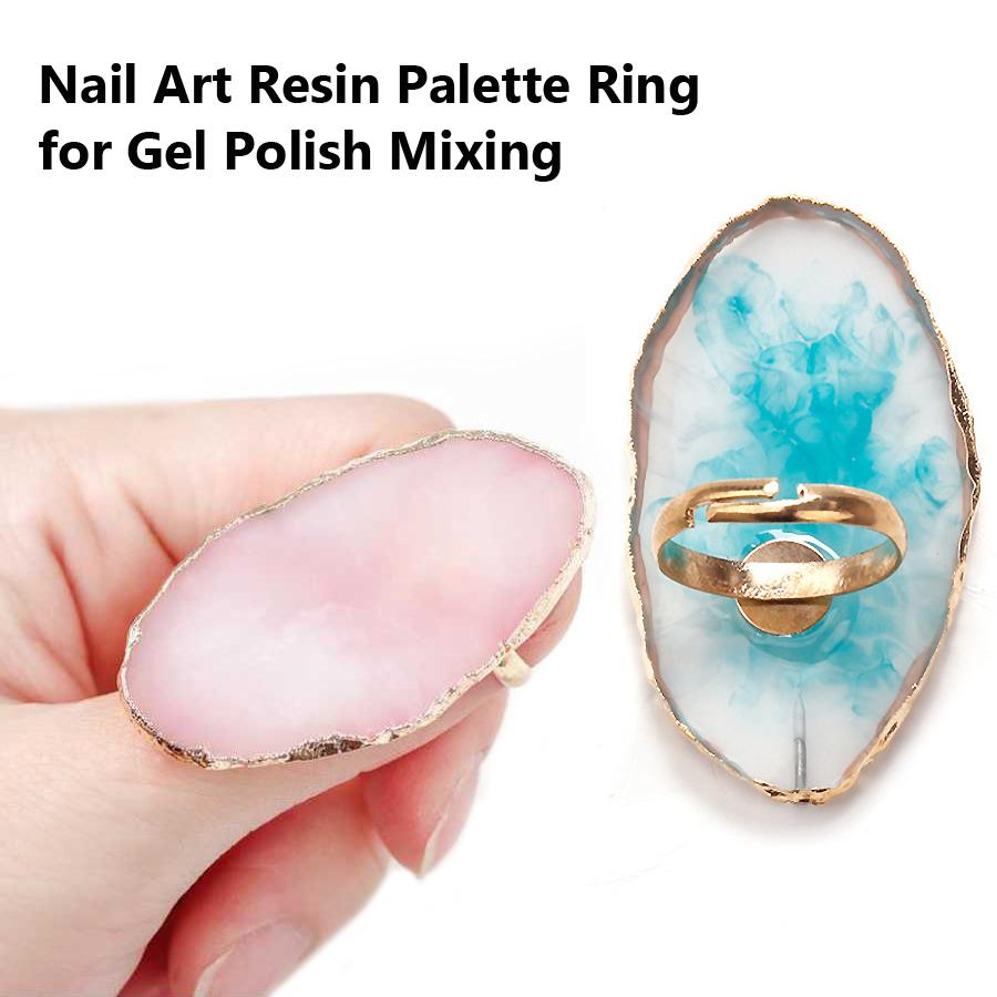 Палитра цветов для колец из смолы для нейл-арта, поднос для смешивания геля для нейл-арта, краски и дисплей